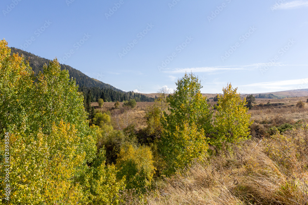 Fototapeta premium early autumn, nature walks, panoramic views, hiking trails and mountain holidays.