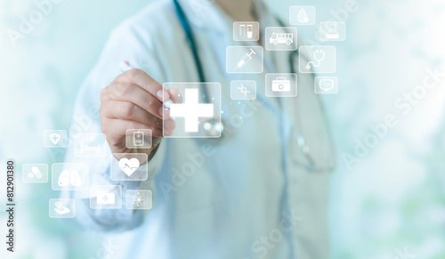 Obraz na plátně online health concept medical technology health care and medicine Medical busine