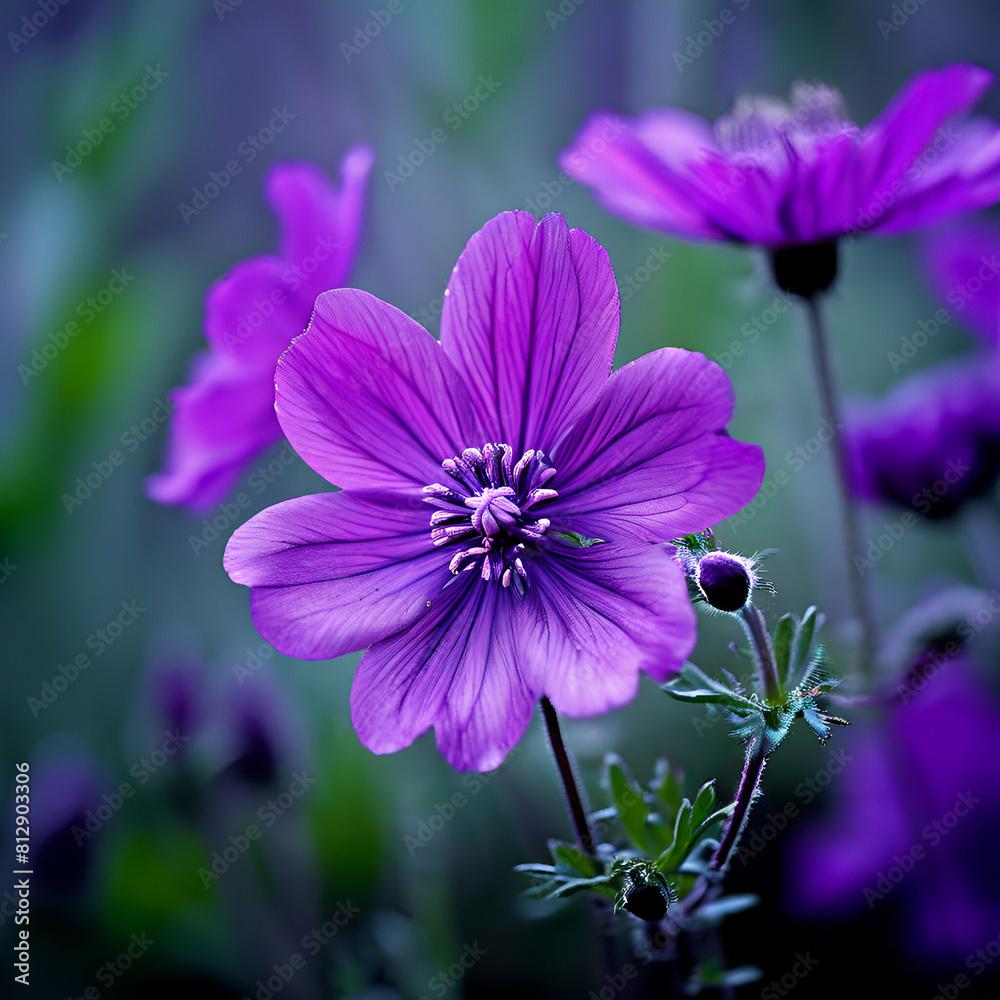 Fototapeta premium A Wild Purple Flower Close up photo