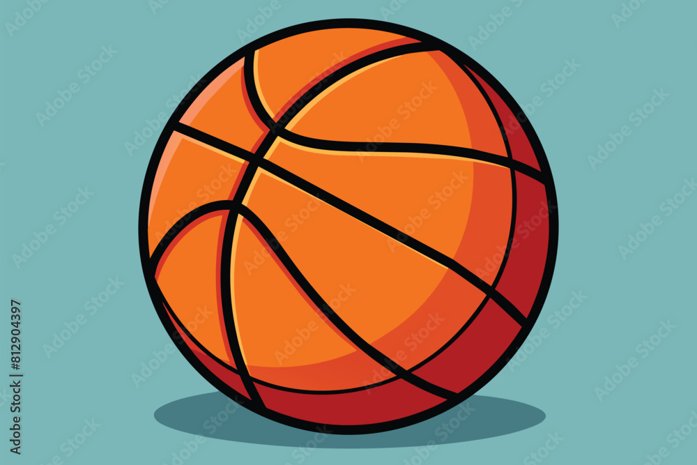 A basketball ball placed against a vibrant blue background, showcasing its texture and design, Basketball ball Customizable Disproportionate Illustration A basketball ball placed against a vibrant blue background, showcasing its texture and design, Basketball ball Customizable Disproportionate Illustration
