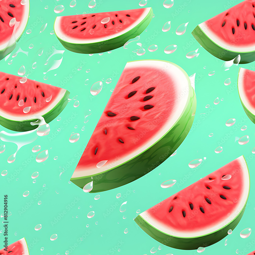 Watermelon seamless pattern, the beauty of design for many different graphic works. Watermelon seamless pattern, the beauty of design for many different graphic works.