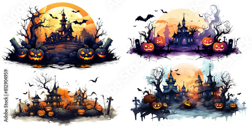 holloween festive on transparent background