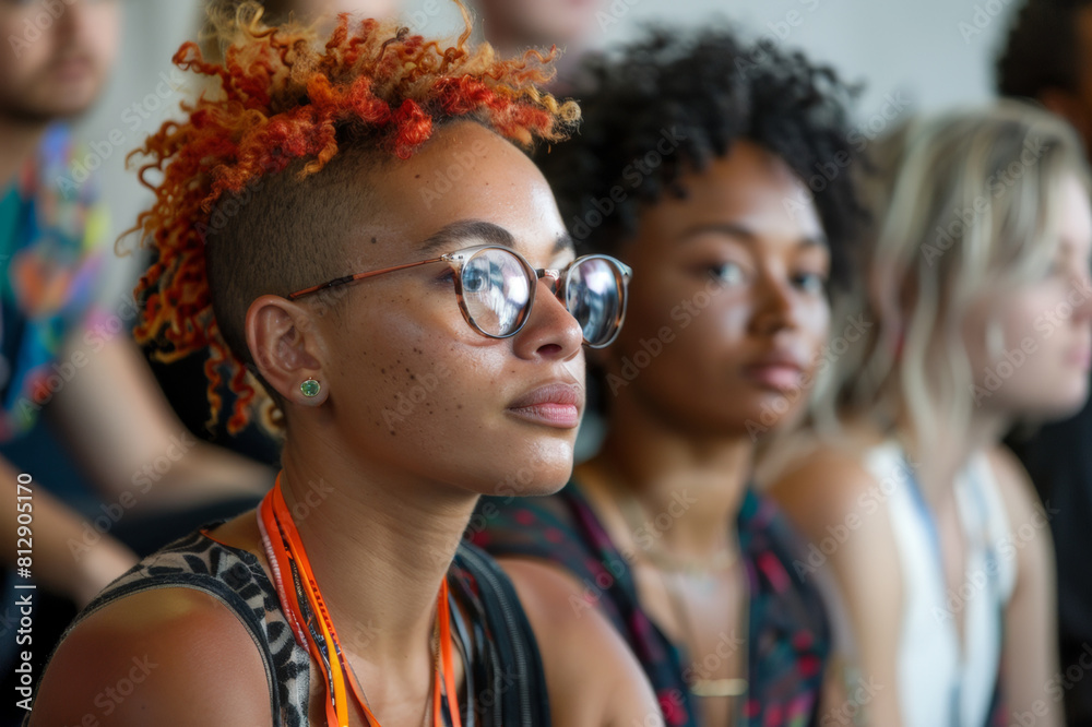 A serious discussion at a multiethnic LGBT community workshop focused on cultural sensitivity.. AI generated. A serious discussion at a multiethnic LGBT community workshop focused on cultural sensitivity.. AI generated.