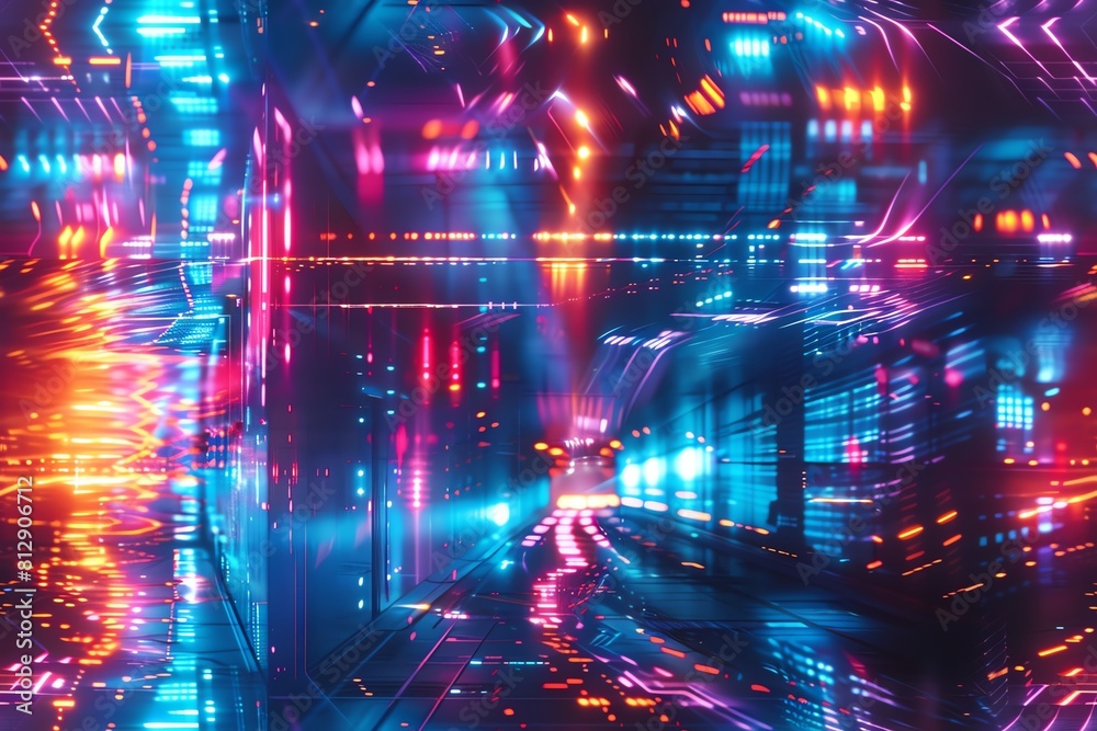 Capture a mesmerizing long shot of a bioluminescent cityscape Capture a mesmerizing long shot of a bioluminescent cityscape
