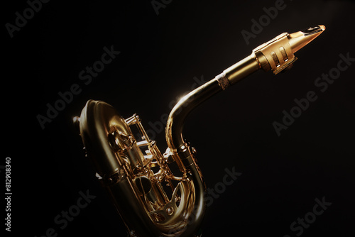Saxophone baritone. Sax jazz music instrument