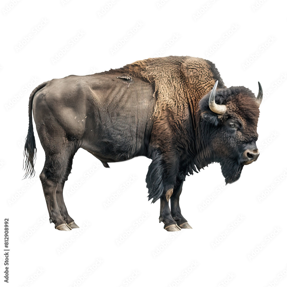 Bison in front of a transparent background. Bison in front of a transparent background.