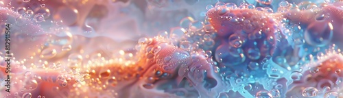 Capture a side view of a fantastical realm where nanotechnology weaves into vibrant