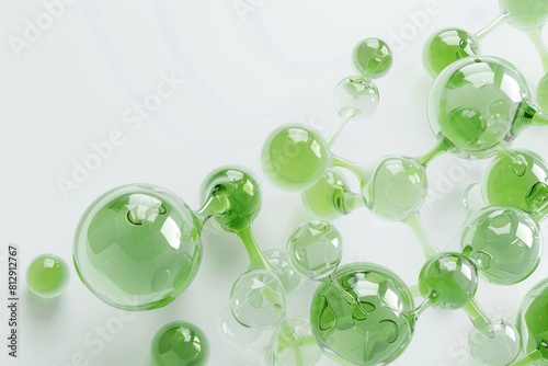 Abstract illustration of a green molecular structure  symbolizing scientific concepts