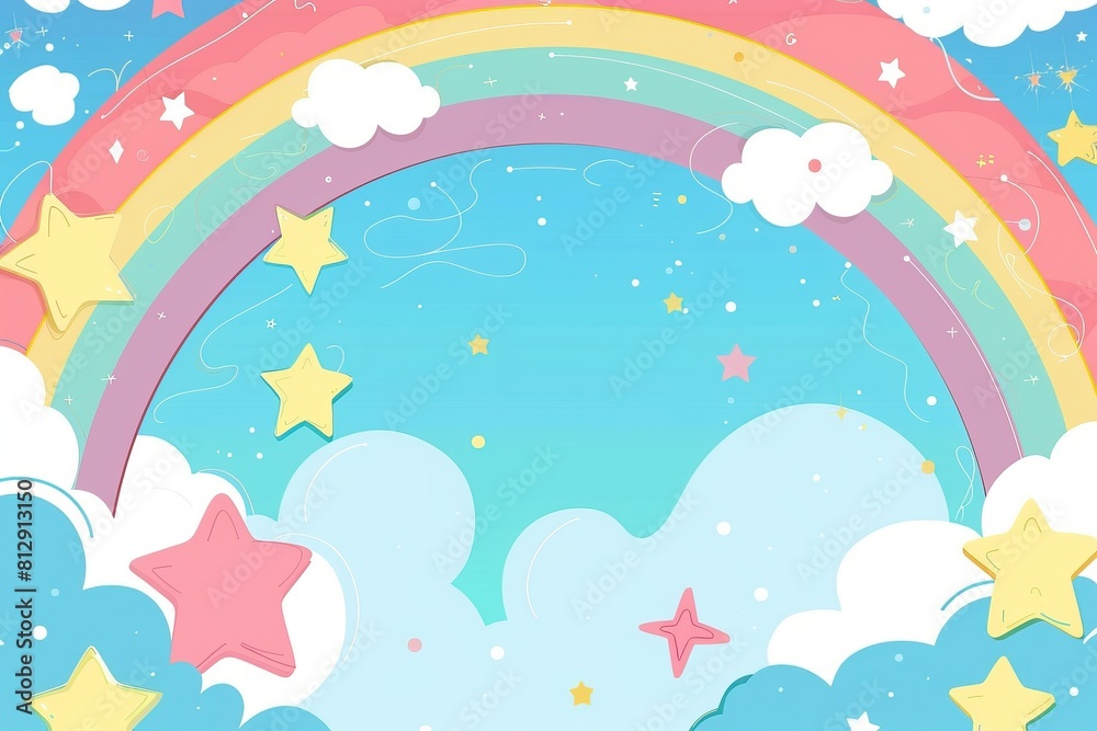 Cute Cartoon Frame Design with Blue Background and Star Border,Childrens Book Illustration Style Frame with Stars on Blue Cute Cartoon Frame Design with Blue Background and Star Border,Childrens Book Illustration Style Frame with Stars on Blue