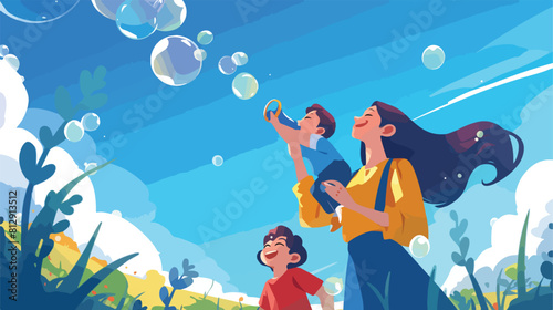 Happy childhood banner or poster layout with kids b © zoni