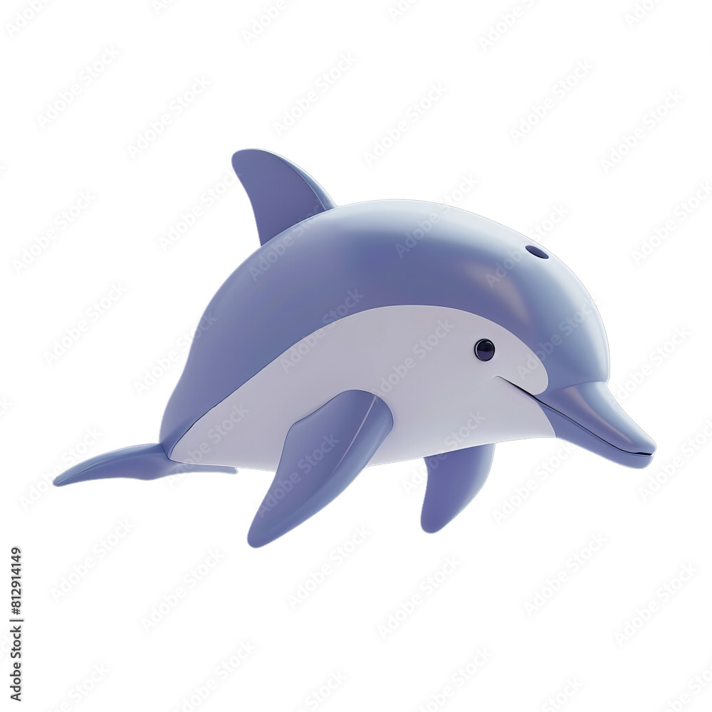 Cute cartoon dolphin. 3D rendering, transparent background. isolated PNG Cute cartoon dolphin. 3D rendering, transparent background. isolated PNG
