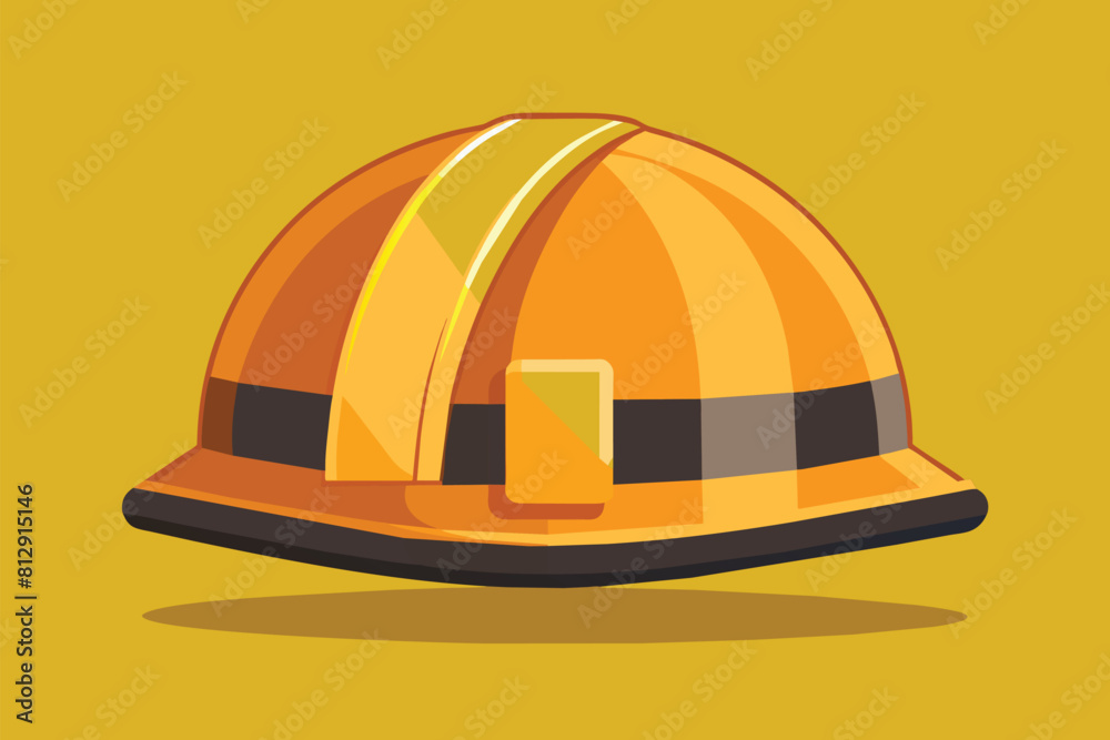 A yellow hard hat stands out against a matching yellow background, Construction hat Customizable Disproportionate Illustration A yellow hard hat stands out against a matching yellow background, Construction hat Customizable Disproportionate Illustration