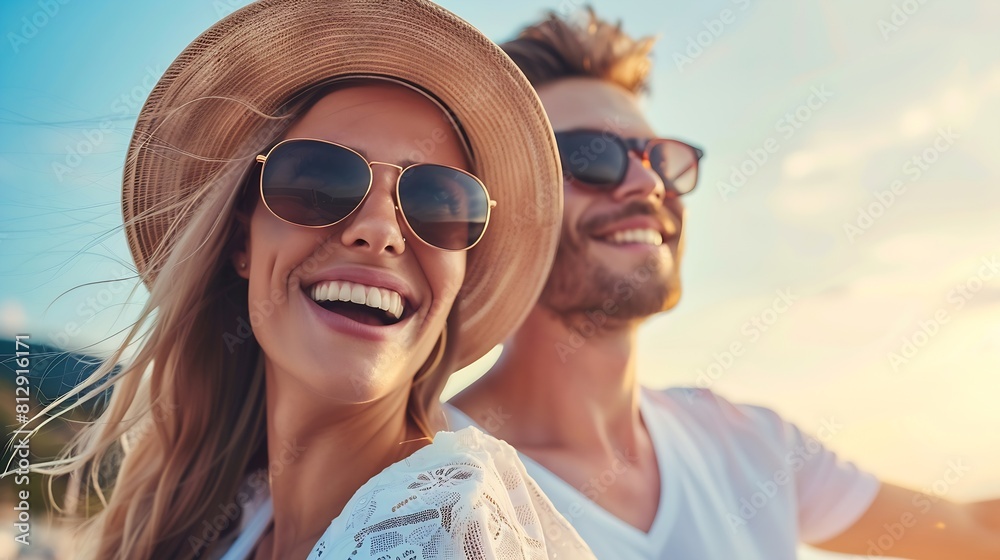 happy couple on summer vacation in Europe : Generative AI happy couple on summer vacation in Europe : Generative AI