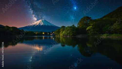 romantic scene of two lovers in the moonlight at the edge of a lake  soft and mauve color 