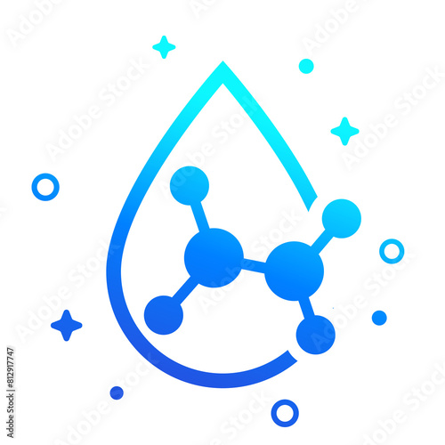 Acid drop icon with gradient
