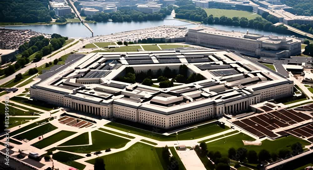 Aerial view of the Pentagon building.