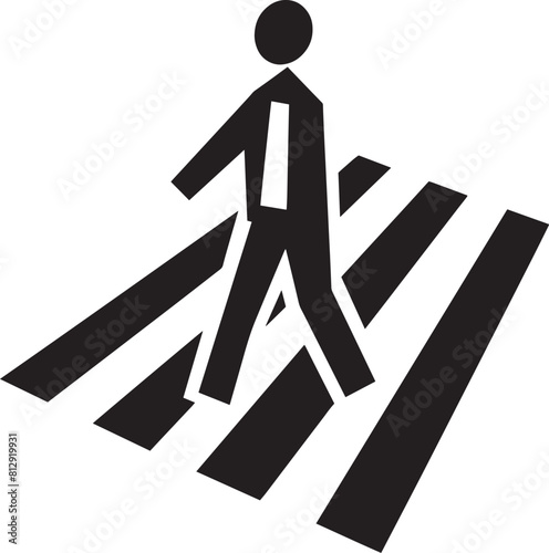 Conceptual illustration showing a person crossing a crosswalk with a tunnel in the background