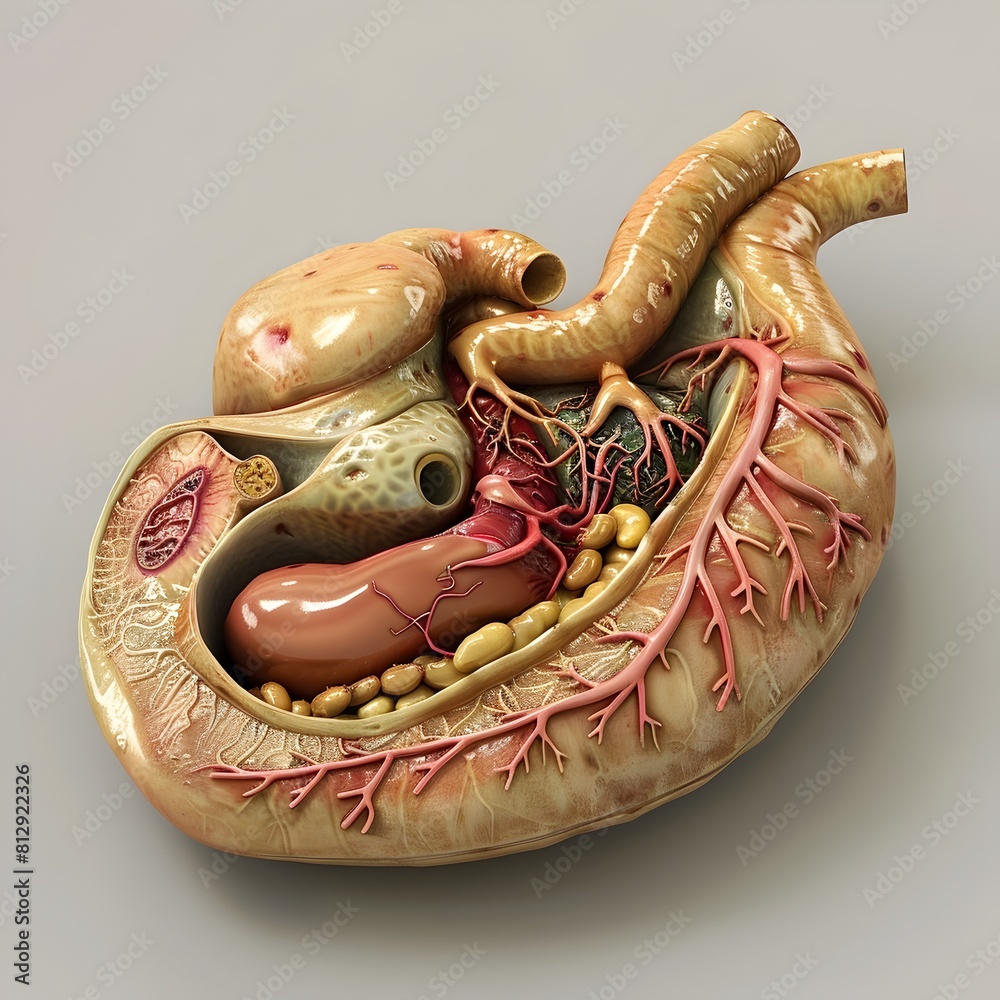 D Model of Human Gallbladder Illustrating Bile Storage for Medical ...