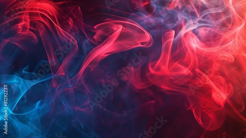 Cool and creative Ultra Hd Blue and Red smoke background for logos texture and poster : Generative AI