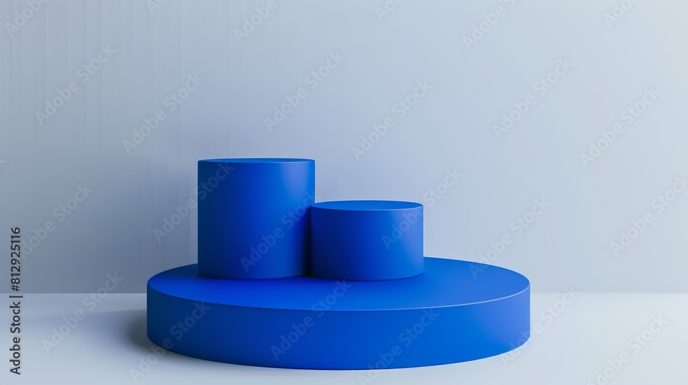 Vivid Blue Tiered Podium for Luxury Organic Cosmetic, Skin Care, Beauty Treatment Product Display 3D Vivid Blue Tiered Podium for Luxury Organic Cosmetic, Skin Care, Beauty Treatment Product Display 3D