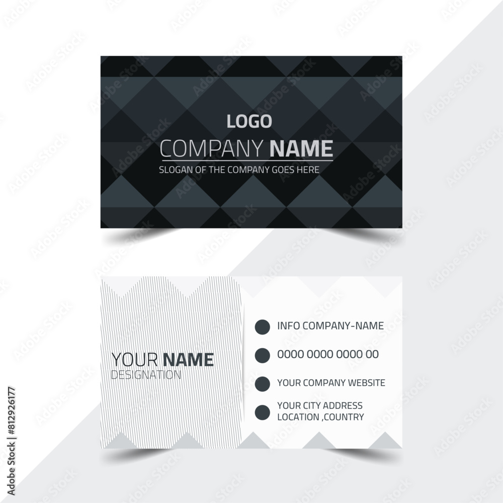 Fototapeta premium Modern Business Card, REALISTIC BUSINESS CARD MINIMAL BUSINESS CARD Black and gold creative business card template. Modern Business Card - Creative and Clean Business Card Template.