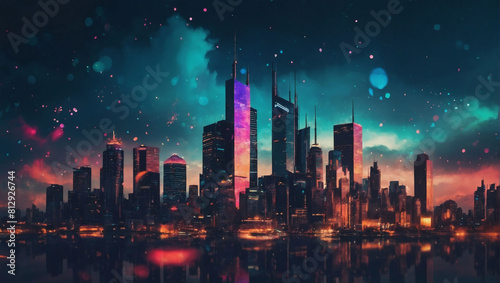 Surreal skyline  Abstract clouds and sky with cyberpunk vibes.