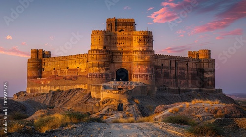 The Derawar Fort in the Cholistan Desert Pakistan an imposing square fortress with forty bastions visible from many miles away representing the power photo