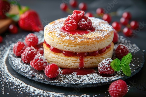 sweet dessert fine dining dish on plate professional advertising food photography