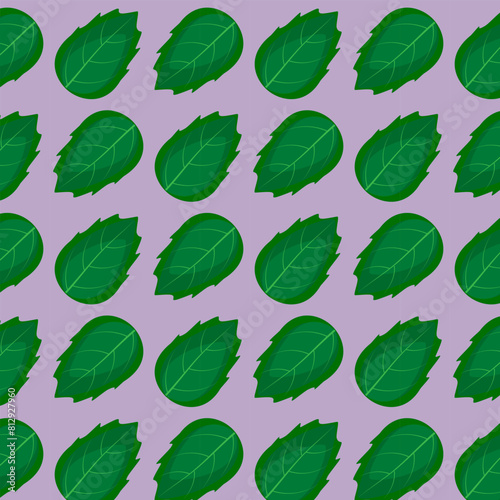 Summer vector seamless pattern with plant leaves.