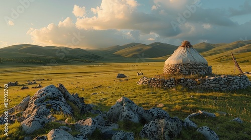 The Orkhon Valley in Mongolia a cultural landscape traversing the steppes home to ancient monuments including Turkish memorials and evidence of severa