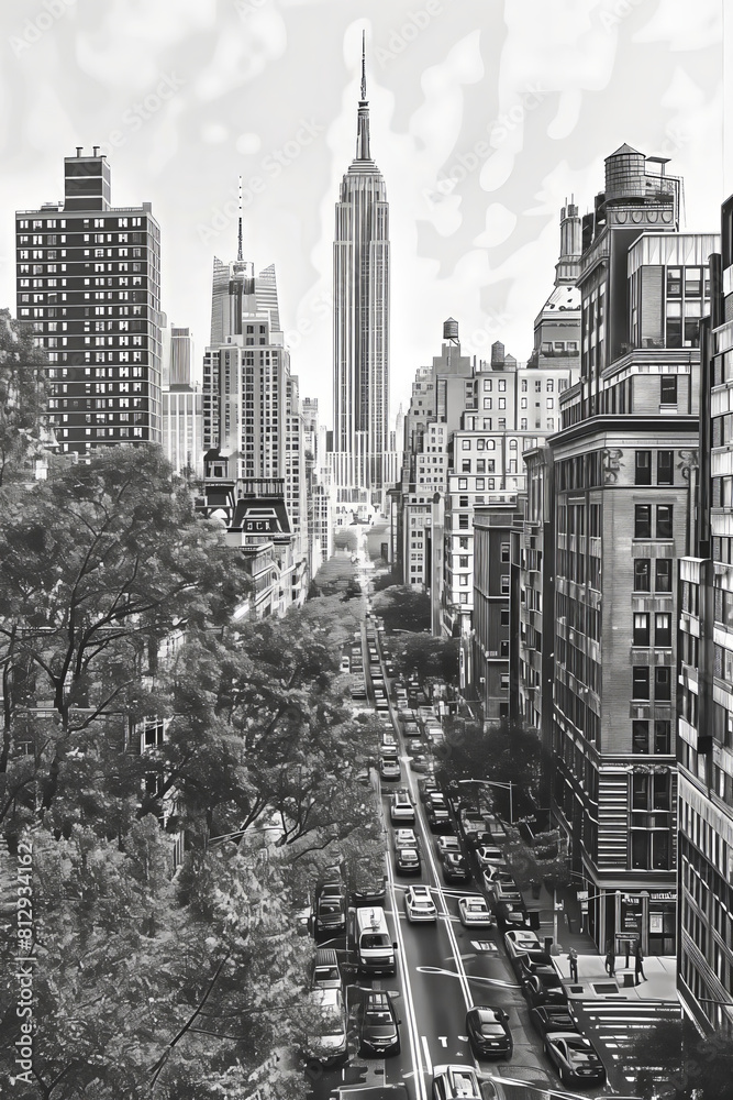 Naklejka premium Sketch view of New York City.