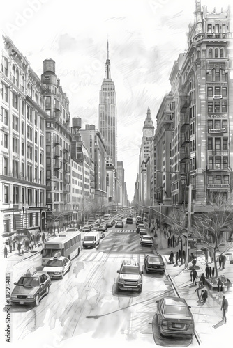 Sketch view of New York City.