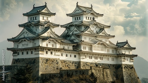 The Himeji Castle in Hyogo Japan a prime example of early 17th-century Japanese castle architecture known for its brilliant white exterior and complex