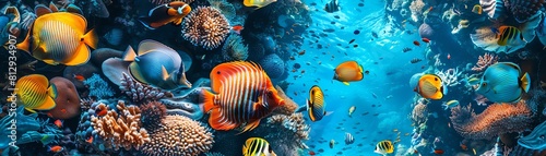 Explore the vibrant world of underwater sea creatures from a surprising side perspective #812934907