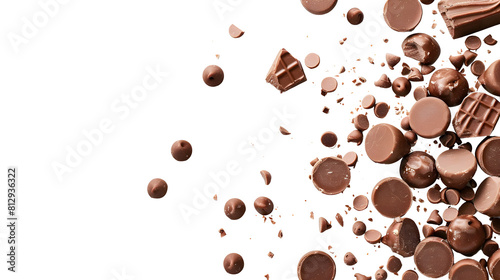  chocolate chips and pieces isolated png transparent background