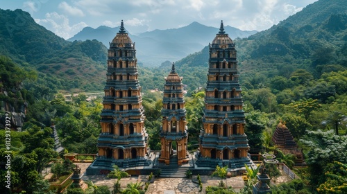 Po Nagar Cham Towers in Nha Trang Vietnam a complex of ancient Cham civilization temples dedicated to the goddess Yan Po Nagar blending Hindu and indi photo