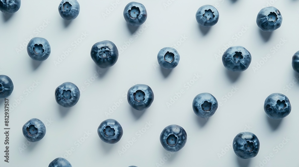 Creative layout made of blueberry on the white background Flat lay Food concept Macro concept : Generative AI Creative layout made of blueberry on the white background Flat lay Food concept Macro concept : Generative AI