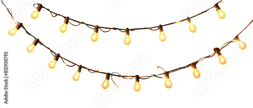 glowing light bulb string bulb Lights Christmas lights  transparent background bulb isolated png