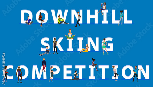People on "Downhill Skiing Competition" for Web, Mobile App