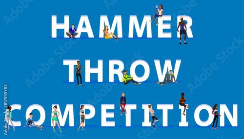 People on "Hammer Throw Competition" for Web, Mobile App
