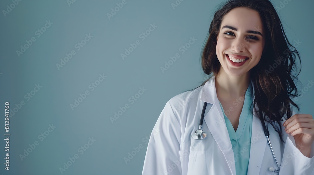happy female doctor takes off her white coat with a smile : Generative AI happy female doctor takes off her white coat with a smile : Generative AI