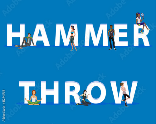 People on "Hammer Throw" for Web, Mobile App, Presentations