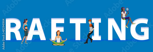 People on "Rafting" for Web, Mobile App, Presentations
