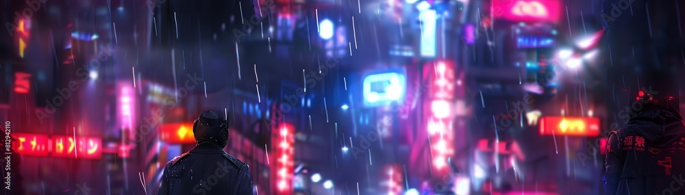 Bring to life a futuristic AI detective in a cyberpunk cityscape Bring to life a futuristic AI detective in a cyberpunk cityscape