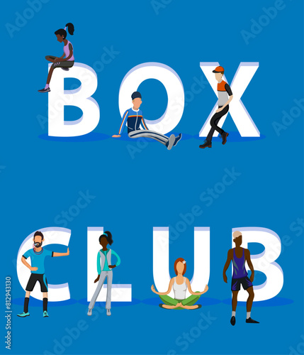 People on "Box Club" for Web, Mobile App, Presentations