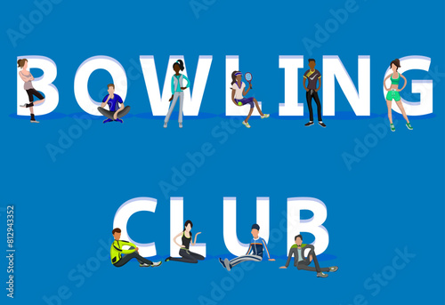 People on "Bowling Club" for Web, Mobile App, Presentations