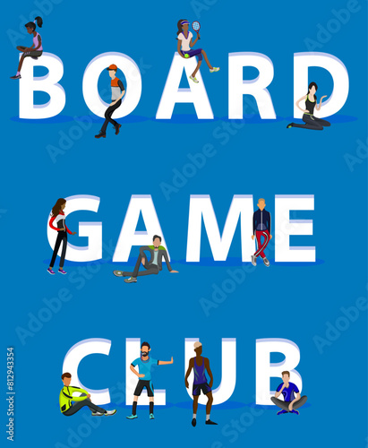 People on "Board Game Club" for Web, Mobile App, Presentations