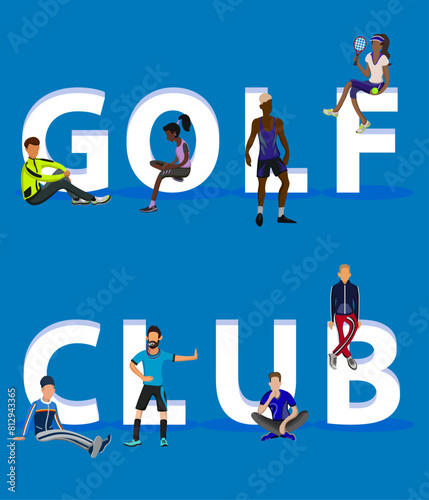 People on "Golf Club" for Web, Mobile App, Presentations