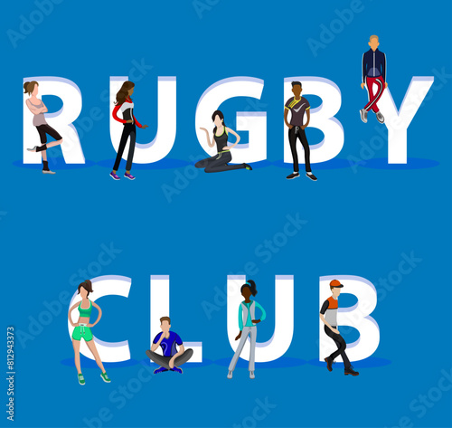 People on "Rugby Club" for Web, Mobile App, Presentations