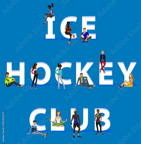 People on "Ice Hockey Club" for Web, Mobile App, Presentations